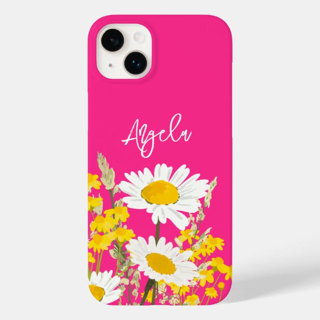 Coques Case-Mate iPhone Chaud rose moderne Fleur sauvage personnalisé Mono (Verso)