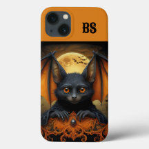 chauve-souris éffrayante orange et noire