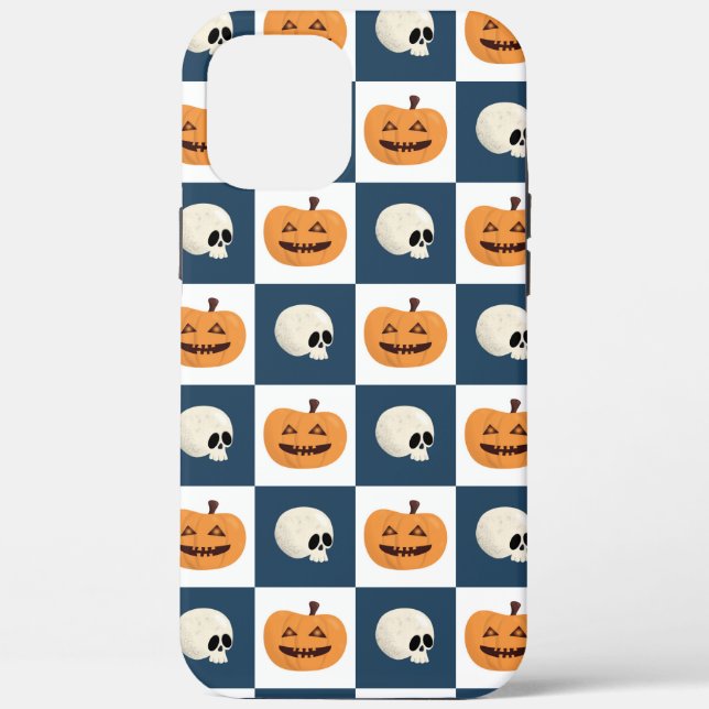 Coques Case-Mate iPhone Checks de Skulls et Pumkins (Verso)