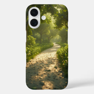 Coque Pour iPhone 16 Chemin de la forêt illuminée