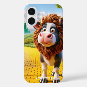 Coque Pour iPhone 16 Chemin de lion de vache mignonne Imaginaire