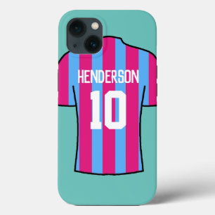 Case-Mate iPhone Case Chemise de football Claret Bleue avec nom et numér
