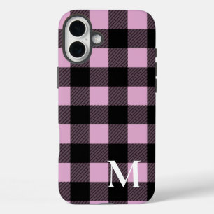 Coques iPhone 16 Plus Chèque Plaid Buffalo Rose
