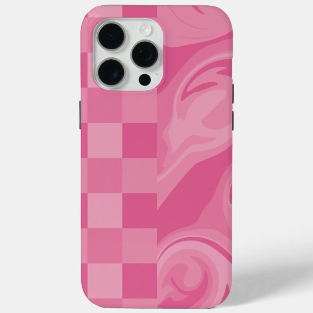 Coques Case-Mate iPhone Chèques et persiennes - Rose (Verso)