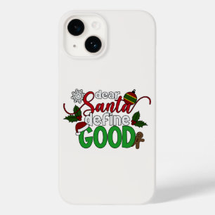 Coque Pour iPhone 14 Cher Père Noël définir bon Noël   Dossier téléphon