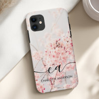 Cherry Blossom Monogramme Élégant Personnalisé