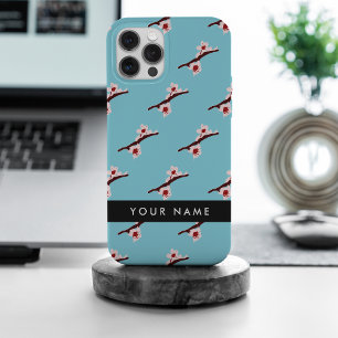 Coque iPhone 15 Pro Max Cherry Blossom, Pink Sakura, Votre Nom