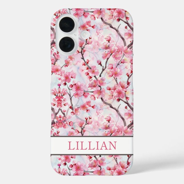 Coques Case-Mate iPhone Cherry Blossoms Sakura Monogrammed (Verso)