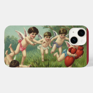 Coques Pour iPhone Cherubs vintages de la Saint-Valentin aux Coeurs d