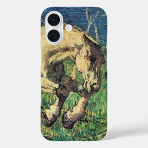 Coques iPhone 16 Cheval au galop par Giovanni Segantini, Art vintag