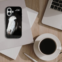 Cheval Brown aux yeux bleus Monogramme