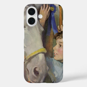 Coque Pour iPhone 16 Cheval de course vintage, gagnant du ruban bleu av