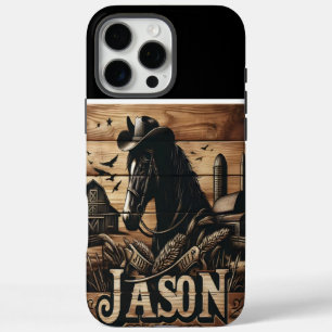 Coques iPhone 16 Pro Max Cheval De Ferme Avec Un Casquette Cowboy