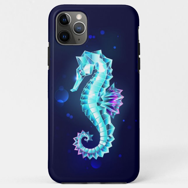 Coques Case-Mate iPhone Cheval de mer de glace cristal sur Arrière - plan  (Dos)