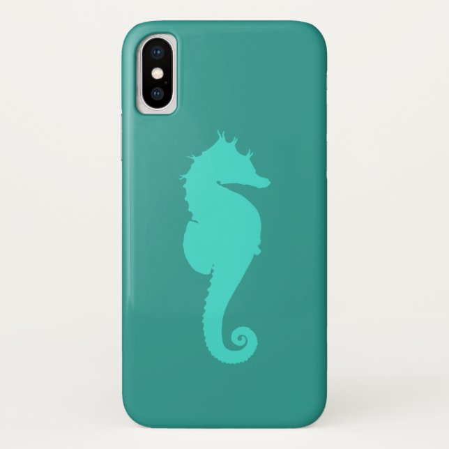 Coques Case-Mate iPhone Cheval de mer Turquoise (Dos)