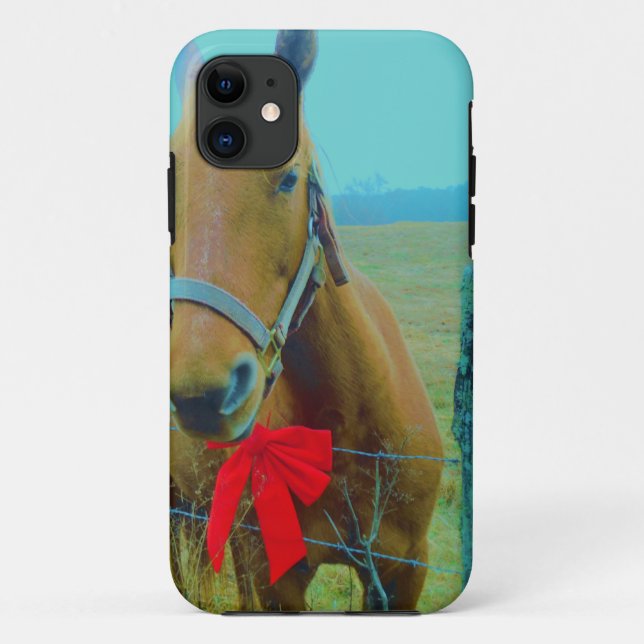 Coques Case-Mate iPhone Cheval de Noël rétro (Dos)