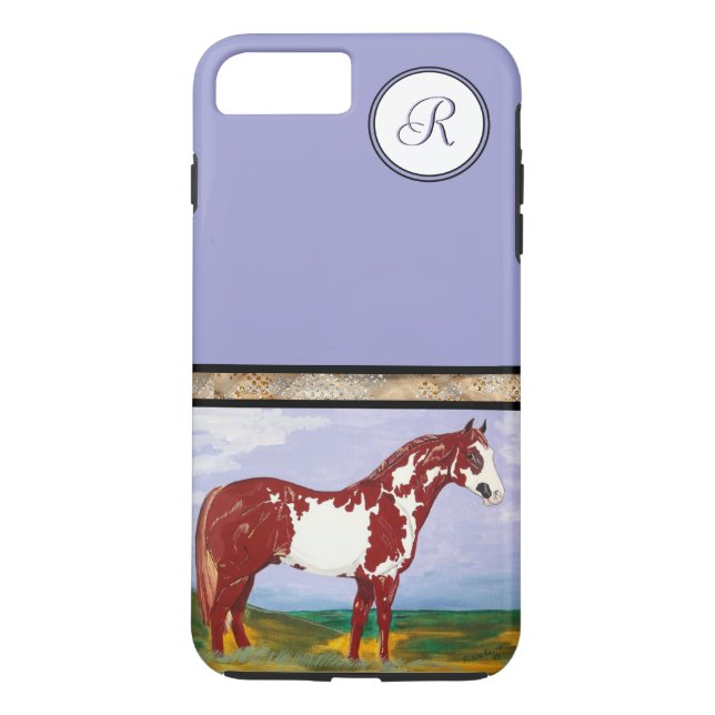 Coques Case-Mate iPhone Cheval de peinture Overo (monogramme) (Dos)
