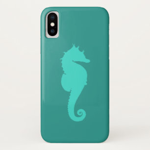 Coque iPhone X Cheval Marin Turquoise