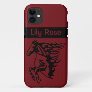Case-Mate iPhone Case Cheval Rapide de Pony Rouge Bronco Stallion Linear
