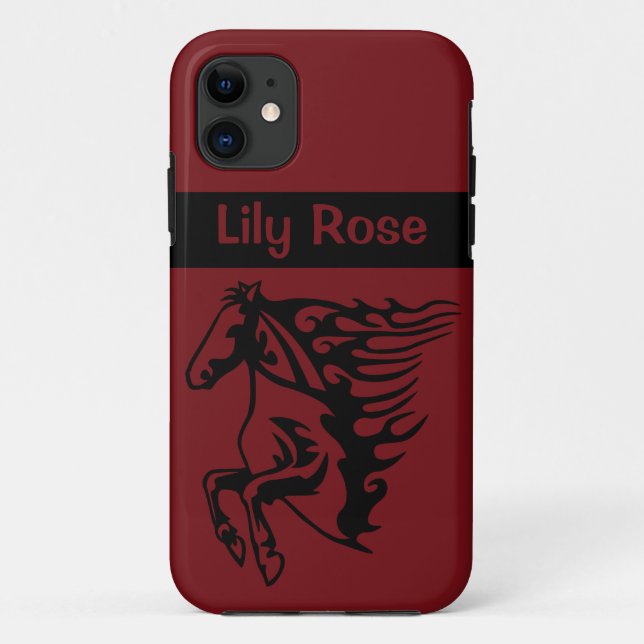 Coques Case-Mate iPhone Cheval Rapide de Pony Rouge Bronco Stallion Linear (Dos)