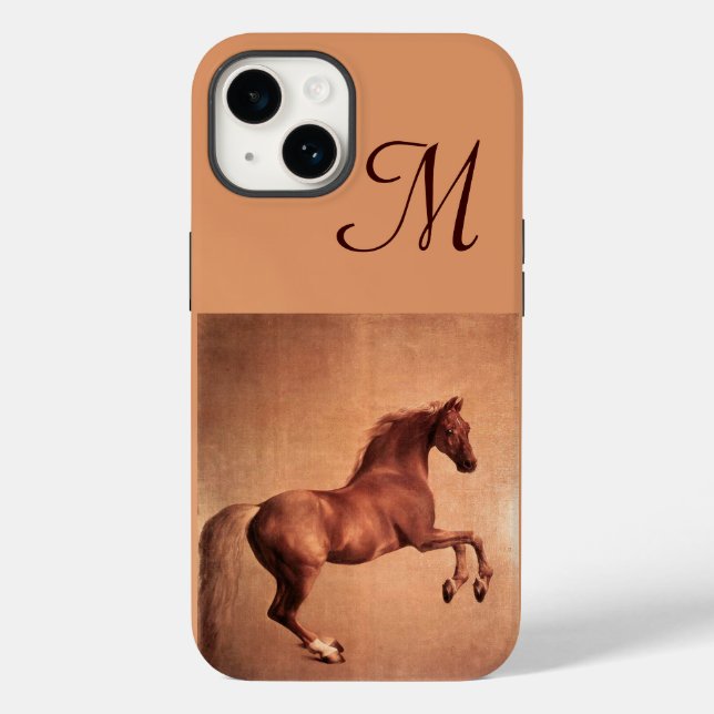 Coques Case-Mate iPhone CHEVAL ROUGE Monogramme de parchemin (Verso)