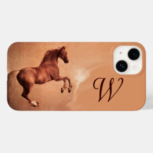 Coque Pour iPhone 14 CHEVAL ROUGE Monogramme de parchemin