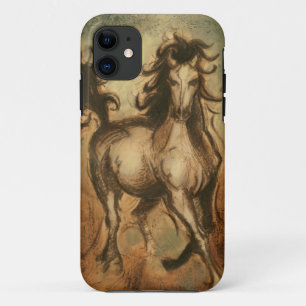 Coque iPhone 11 Cheval sauvage et couleurs chaudes