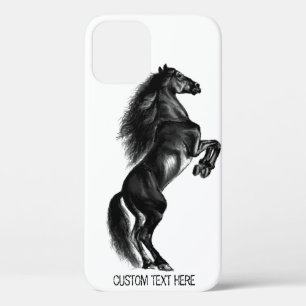 Case-Mate iPhone Case Cheval sauvage noir dressé - Dessin noir et blanc