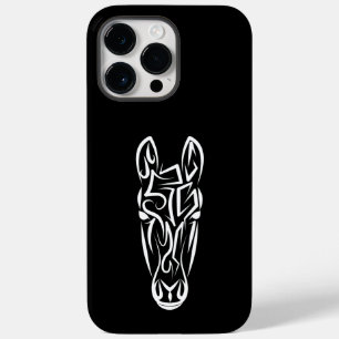 Coque Pour Pour iPhone 14 Pro Max Cheval tribal noir et blanc