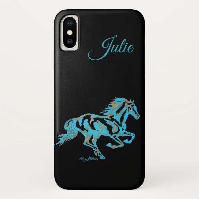 Coques Case-Mate iPhone Cheval Turquoise (Dos)