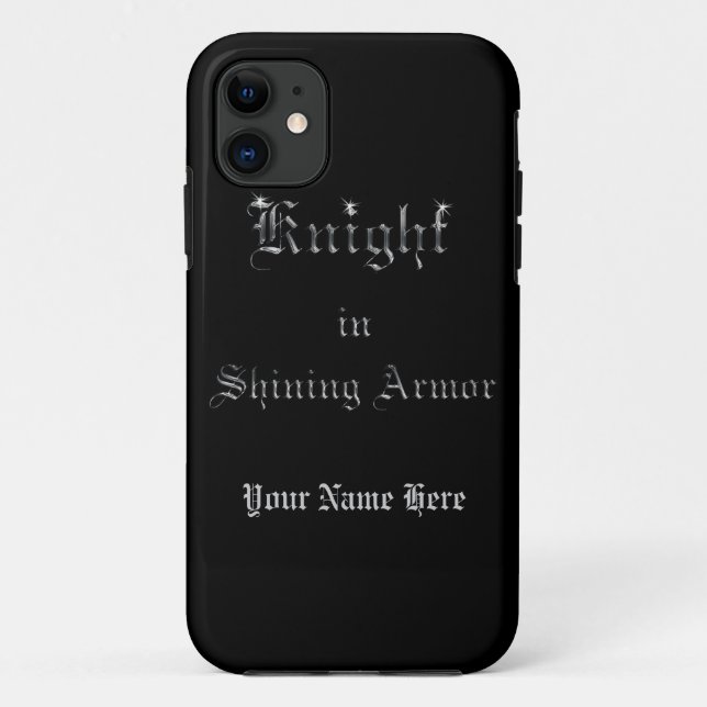 Coques Case-Mate iPhone Chevalier en texte brillant de regard d'argent (Dos)