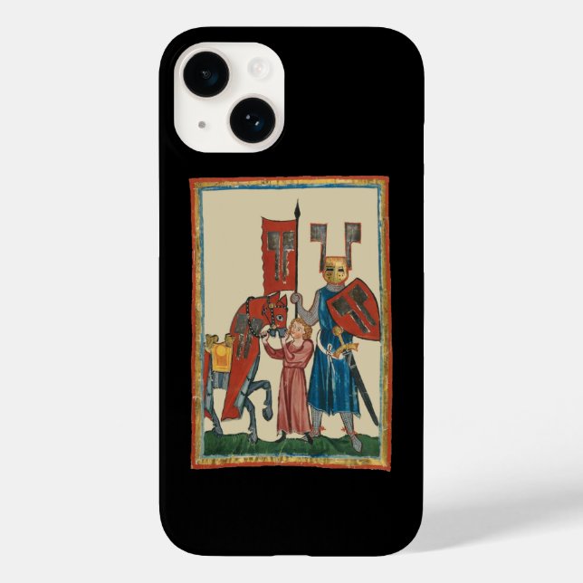 Coques Case-Mate iPhone Chevalier et écureuil, Art médiéval du XIVe siècle (Verso)