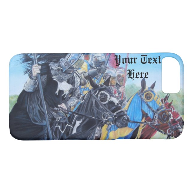 Coques Case-Mate iPhone chevaliers médiévaux joutant sur l'art historique (Dos (Horizontal))