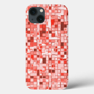 Case-Mate iPhone Case Chevauchement de petits carrés, tons de rouge ou d