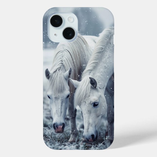 Coques Case-Mate iPhone Chevaux blancs (Verso)