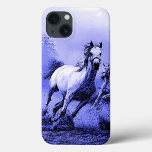 Coques Pour iPhone Chevaux de course et Lune Bleue