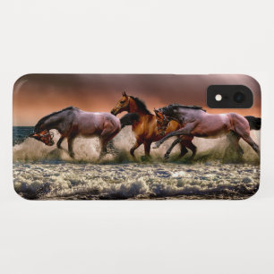 Case-Mate iPhone Case Chevaux fonctionnant dans le surf d'océan au