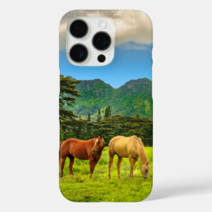 Coques iPhone 16 Pro Chevaux hawaïens, Hokulei Peak, Kauai, Hawaii