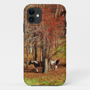 Coques Pour iPhone Chevaux jumeaux Brown et blancs
