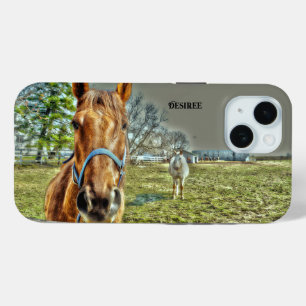 Coque Pour iPhone 15 Chevaux rustique Pays Western Farm