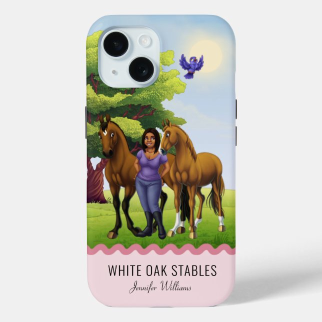 Coques Case-Mate iPhone Chevaux Thoroughbred et cavalier personnalisable (Verso)