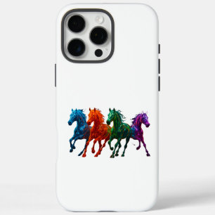 Coques iPhone 16 Pro Max Chevaux Vibrants en Verre - Art Coloré en Cheval
