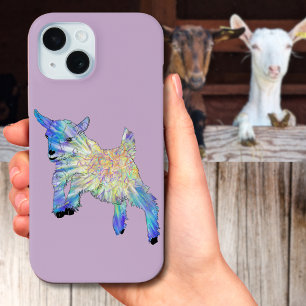 Coque Pour iPhone 15 Chèvre Bébé Mignonne Colorée Sauteuse Art Animal F