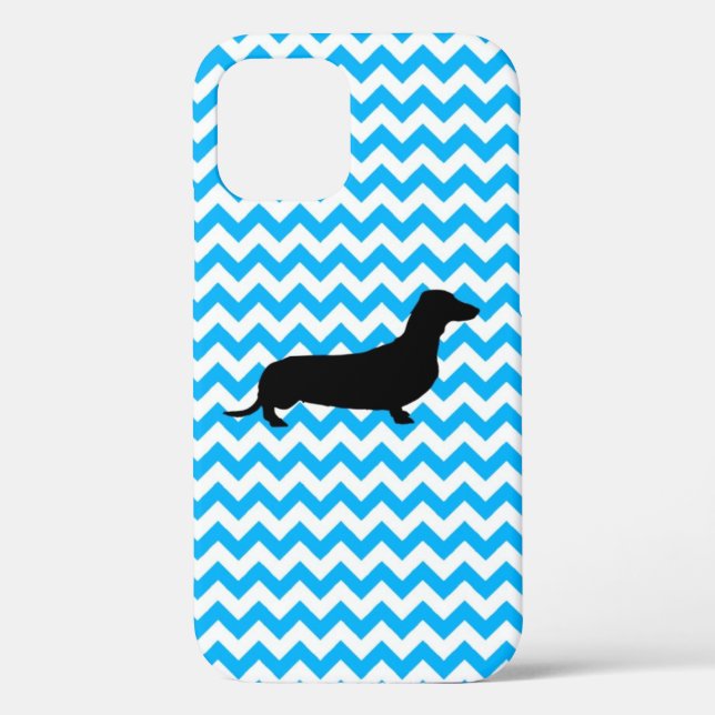 Coques Case-Mate iPhone Chevron Bébé Bleu Avec Coque-Mate Dachshund iPhone (Verso)