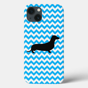 Case-Mate iPhone Case Chevron Bébé Bleu Avec Silhouette Dachshund