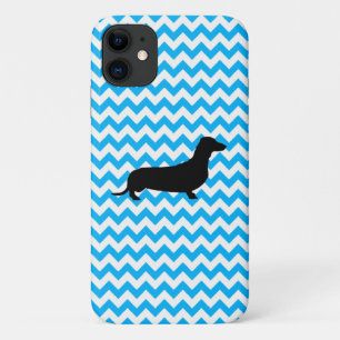 Case-Mate iPhone Case Chevron Bébé Bleu Avec Silhouette Dachshund