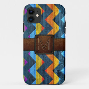 Coque Case-Mate Pour iPhone Chevron Bois Cuir Brown Look #3