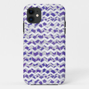 Coques Pour iPhone Chevron Dalmatien violet et blanc