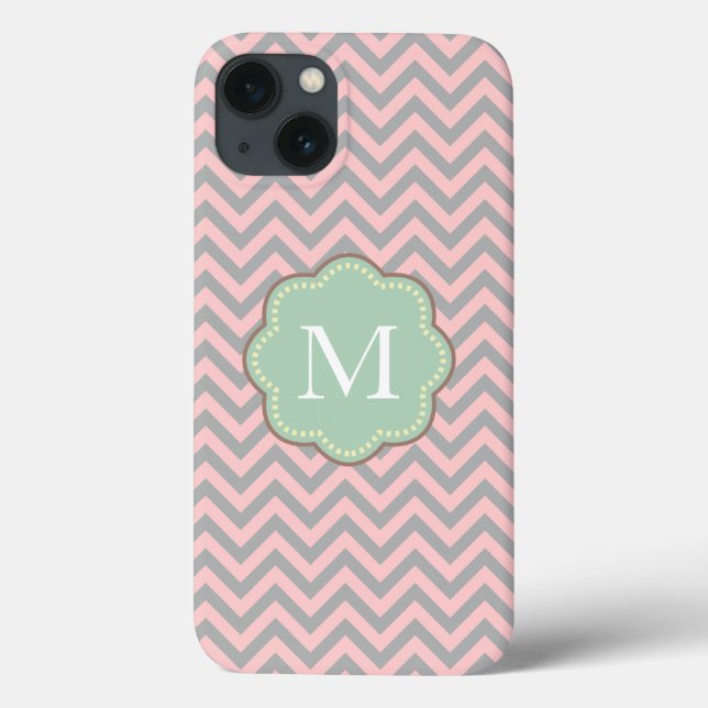 Coques Case-Mate iPhone Chevron gris et rose (Verso)