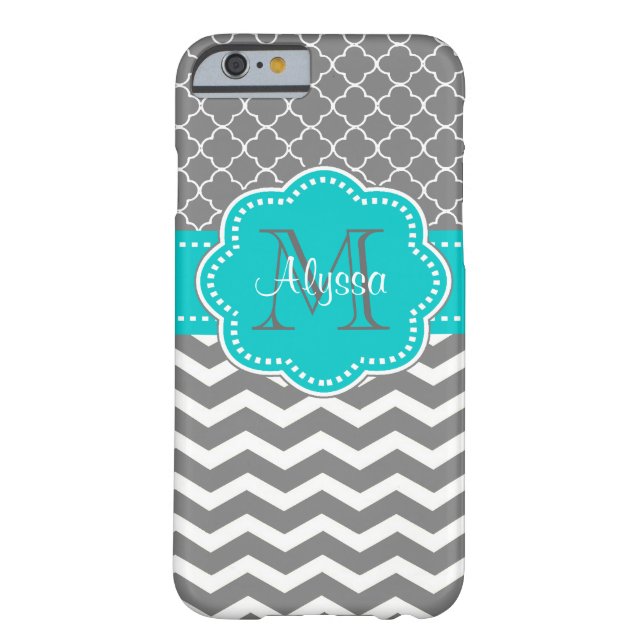 Coques Case-Mate iPhone Chevron gris-foncé et bleu personnalisé (Dos)